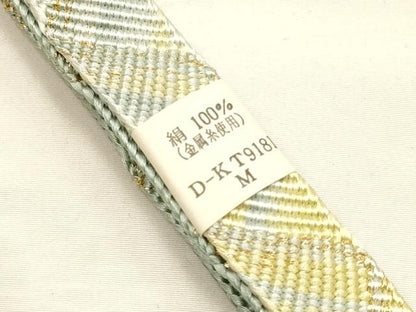 平和屋本店●和装小物　帯締め・帯揚げセット　刺繍　更紗花文　暈し染め　金糸　正絹　逸品　未使用　AABE9090ay