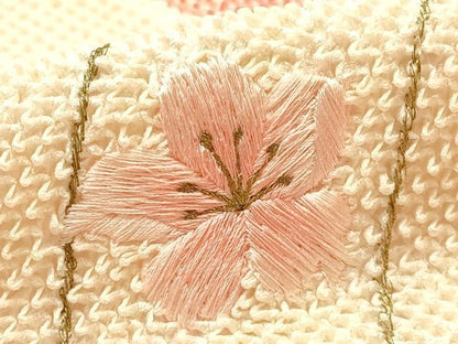 平和屋本店●和装小物　帯締め・帯揚げセット　総絞り　刺繍　花柄　暈し染め　装飾付き　金銀糸　逸品　未使用　AABE9094ay