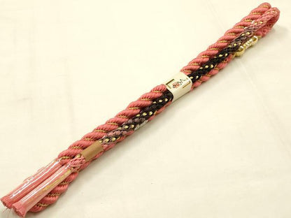 平和屋本店●和装小物　帯締め・帯揚げセット　総絞り　刺繍　花柄　暈し染め　装飾付き　金銀糸　逸品　未使用　AABE9094ay