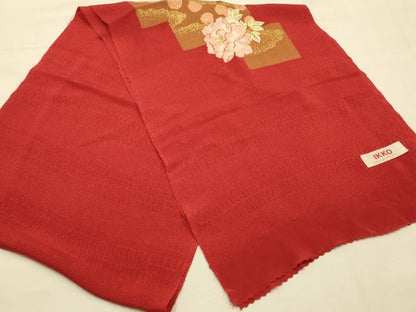 平和屋本店●IKKO　和装小物　帯締め・帯揚げセット　高麗組 綾出し　刺繍　花柄　金糸　金彩　逸品　AABE9097ay
