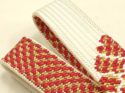平和屋本店●IKKO　和装小物　帯締め・帯揚げセット　高麗組 綾出し　刺繍　花柄　金糸　金彩　逸品　AABE9097ay