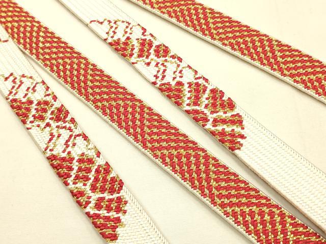 平和屋本店●IKKO　和装小物　帯締め・帯揚げセット　高麗組 綾出し　刺繍　花柄　金糸　金彩　逸品　AABE9097ay