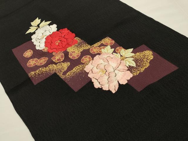 平和屋本店●IKKO　和装小物　帯締め・帯揚げセット　振袖用　刺繍　花柄　金糸　金彩　撚り房　逸品　AABE9098ay