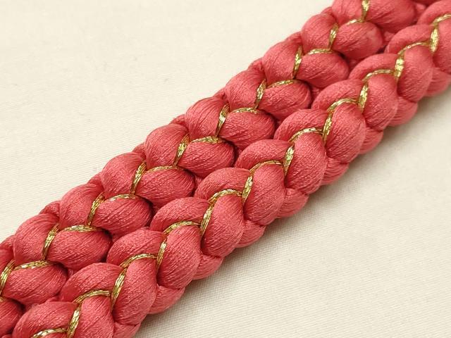 平和屋本店●和装小物　帯締め・帯揚げセット　振袖用　刺繍　花柄　金銀糸　金彩　撚り房　正絹　逸品　未使用　AABE9099ay