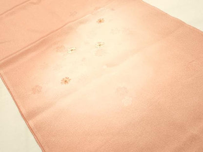 平和屋着物●和装小物　帯締め・帯揚げセット　高麗組　刺繍　花柄　暈し染め　金糸　逸品　未使用　AABE9104ay