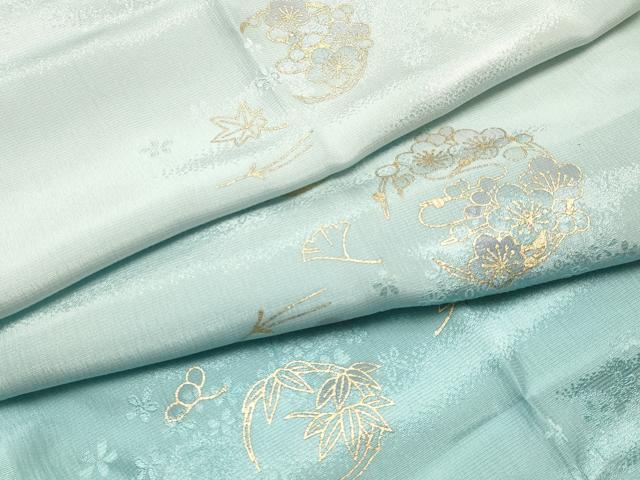 平和屋着物●和装小物　帯締め・帯揚げセット　平組　花丸文　暈し染め　金糸　金彩　光悦　正絹　逸品　未使用　AABE9107ay 平和屋着物○和装小物 帯締め・帯揚げセット 平組 花丸文 暈し染め