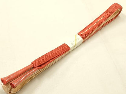 平和屋着物●和装小物　帯締め・帯揚げセット　平組　花丸文　暈し染め　金糸　金彩　光悦　正絹　逸品　未使用　AABE9107ay