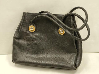 平和屋着物▼ファッション小物 MICHEL ORLEAN ミシェルオルレアン ハンドバッグ オーストリッチ 本革 逸品 AABE9142ay