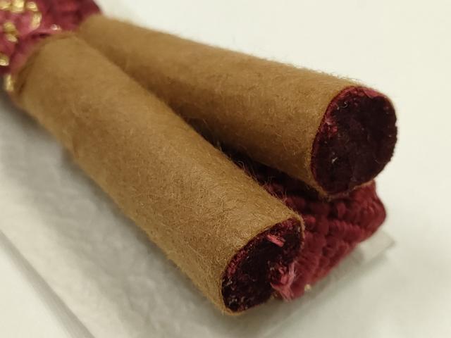 平和屋着物●和装小物　上質な帯締め　平組　能衣彩　暈し　金糸　木箱付き　正絹　逸品　未使用　AABE9164ay