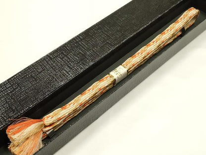平和屋着物●和装小物　上質な帯締め　貝ノ口組 浮舟　箱付き　正絹　逸品　未使用　AABE9168ay