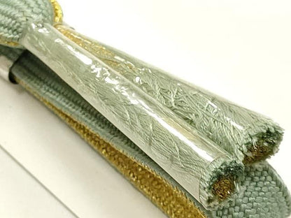 平和屋本店●和装小物　帯締め・帯揚げセット　高麗組　短冊花文　暈し染め　金糸　逸品　未使用品あり　AABE9186ay