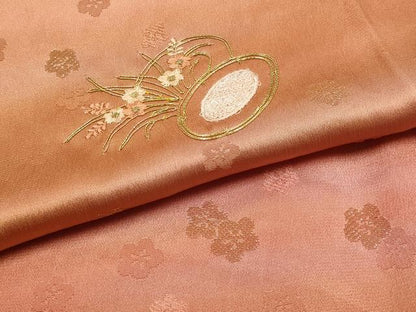 平和屋本店●和装小物　帯締め・帯揚げセット　平組　刺繍　花鼓　暈し染め　金糸　正絹　逸品　未使用品あり　AABE9190ay