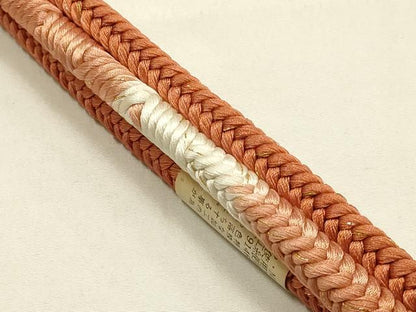 平和屋本店●和装小物　帯締め・帯揚げセット　丸組　風景文　暈し染め　金糸　金彩　逸品　未使用　AABE9193ay
