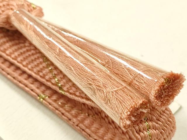 平和屋本店●和装小物　帯締め・帯揚げセット　笹浪組　流水花文　金糸　金彩　逸品　未使用　AABE9194ay