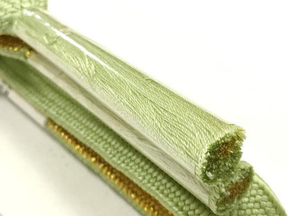 平和屋本店●和装小物　帯締め・帯揚げセット　高麗組　蔦草花文　暈し染め　金糸　正絹　逸品　未使用　AABE9196ay