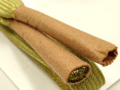 平和屋本店●和装小物　帯締め・帯揚げセット　高麗組 綾出し　斜縞　暈し染め　金糸　逸品　未使用　AABE9199ay