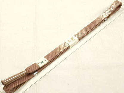 平和屋本店●和装小物　帯締め・帯揚げセット　高麗組 綾出し　刺繍　花柄　暈し染め　金銀糸　逸品　未使用　AABE9200ay