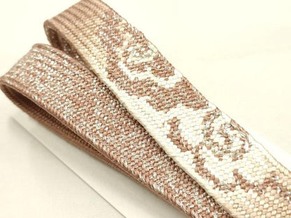 平和屋本店●和装小物　帯締め・帯揚げセット　高麗組 綾出し　刺繍　花柄　暈し染め　金銀糸　逸品　未使用　AABE9200ay