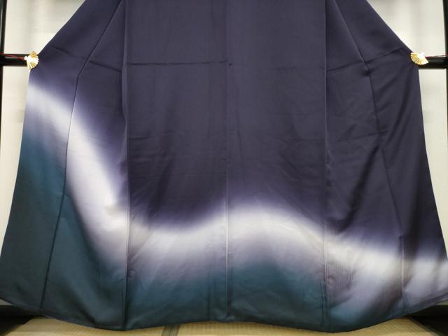 平和屋着物●訪問着　霞文　暈し染め　正絹　逸品　AABE9201ck