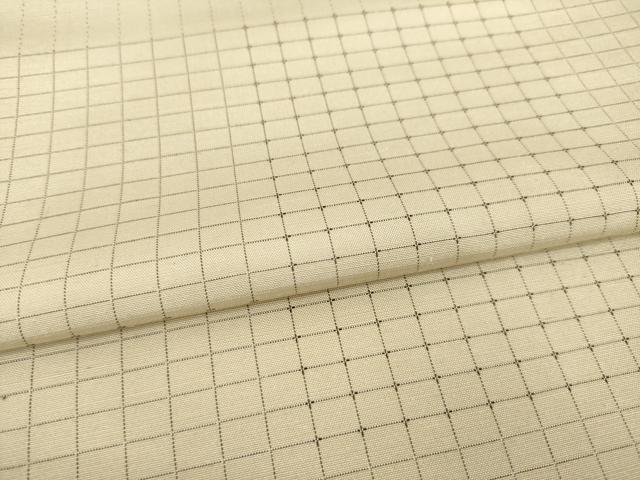 平和屋着物●三代目市三郎　紬　格子　反端付き　正絹　逸品　未使用　AABE9206ck