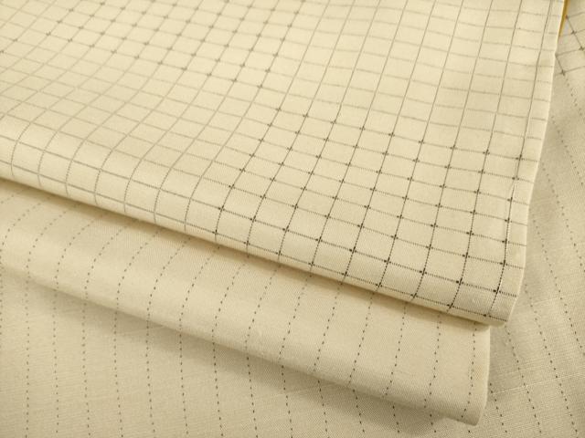 平和屋着物●三代目市三郎　紬　格子　反端付き　正絹　逸品　未使用　AABE9206ck
