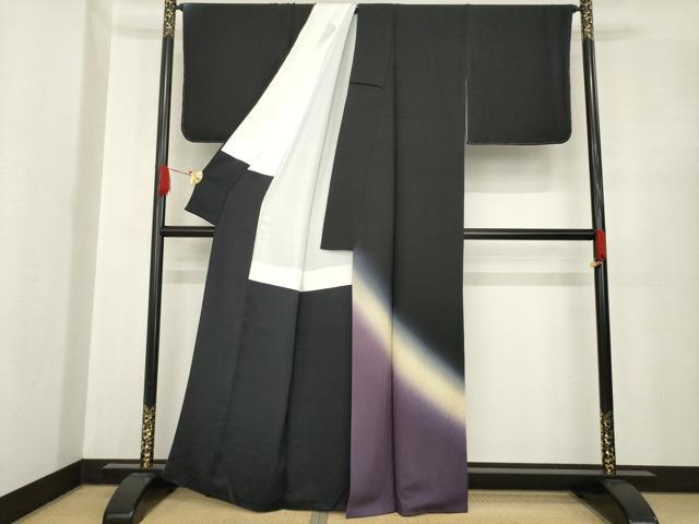 平和屋着物●訪問着　霞文　暈し染め　正絹　逸品　AABE9207ck