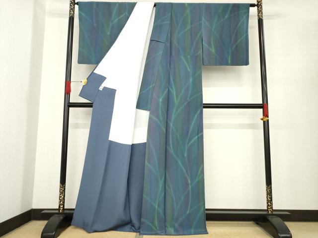 平和屋着物●染色作家　斉藤三才　小紋　枝尽くし　正絹　逸品　AABE9208ck