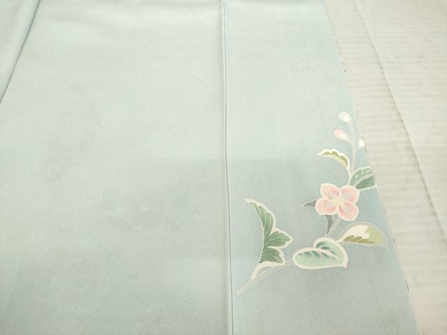 平和屋着物●訪問着　友禅　駒刺繍　向い鳥花丸文　暈し染め　金彩　正絹　逸品　AABE9209ck