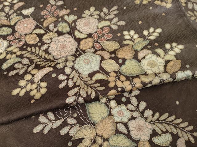 平和屋着物●訪問着　辻が花　草花文　暈し染め　正絹　逸品　AABE9215ck