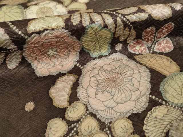 平和屋着物●訪問着　辻が花　草花文　暈し染め　正絹　逸品　AABE9215ck