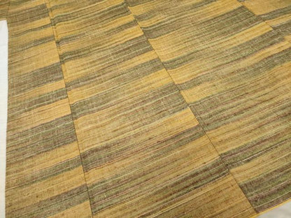 平和屋着物●郡上紬　草木染　横段文　正絹　逸品　AABE9216ck