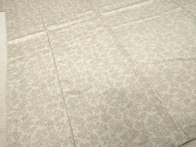 平和屋着物●お召　草花文　正絹　逸品　未使用　AABE9219ck