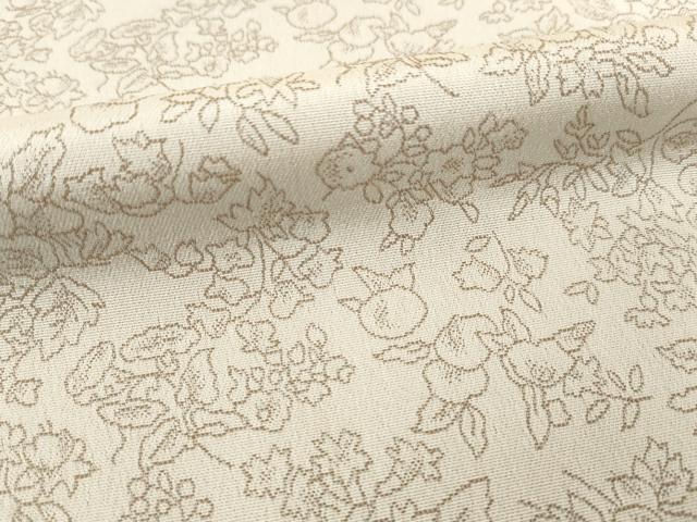 平和屋着物●お召　草花文　正絹　逸品　未使用　AABE9219ck