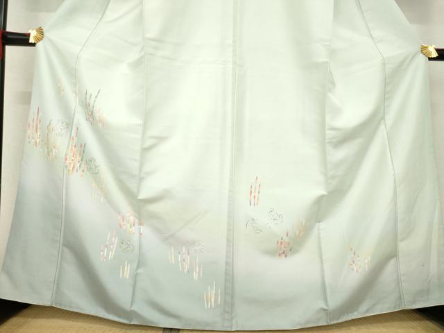 平和屋着物●石川県指定無形文化財　牛首紬　白山工房　手織り　訪問着　リス　正絹　逸品　AABE9225ck