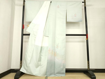 平和屋着物●石川県指定無形文化財　牛首紬　白山工房　手織り　訪問着　リス　正絹　逸品　AABE9225ck