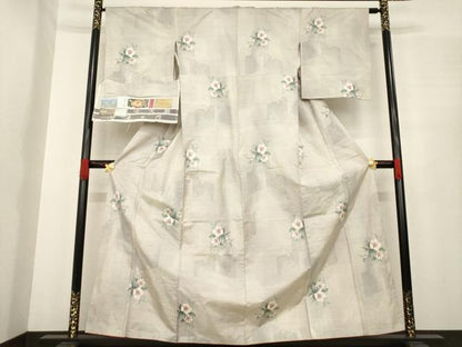平和屋着物●都喜ヱ門　本場大島紬　白大島　一元7マルキ　総絣　花囃子　藤絹織物謹製　浜田澄江作　証紙付き　正絹　逸品　AABE9228ck
