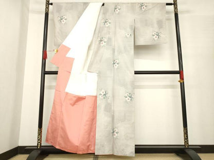 平和屋着物●都喜ヱ門　本場大島紬　白大島　一元7マルキ　総絣　花囃子　藤絹織物謹製　浜田澄江作　証紙付き　正絹　逸品　AABE9228ck