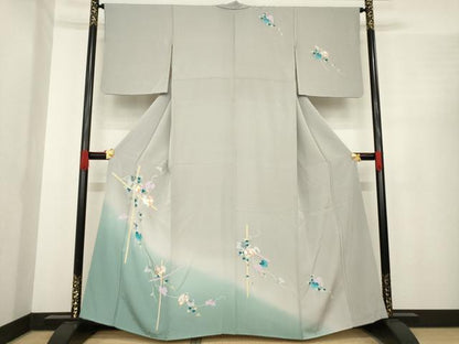 平和屋着物●訪問着　友禅　蔦草文　暈し染め　正絹　逸品　AABE9232ck