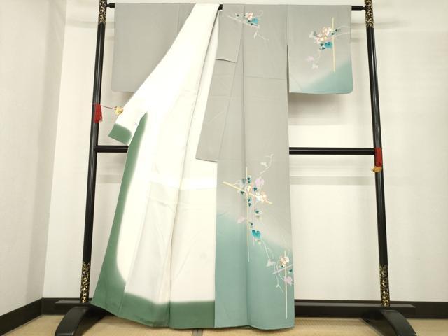 平和屋着物●訪問着　友禅　蔦草文　暈し染め　正絹　逸品　AABE9232ck