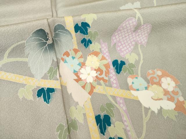 平和屋着物●訪問着　友禅　蔦草文　暈し染め　正絹　逸品　AABE9232ck