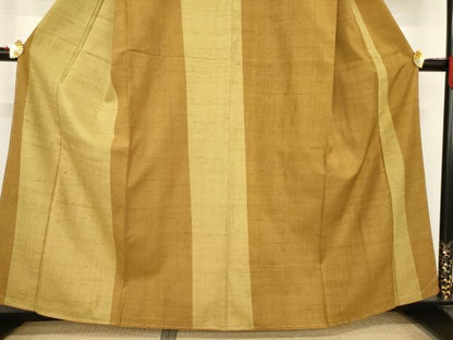 平和屋着物●紬　訪問着　間道　正絹　逸品　AABE9235ck
