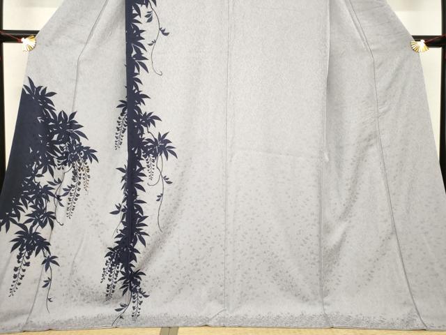 平和屋着物●訪問着　藤花房シルエット　金彩　ロング丈　正絹　逸品　AABE9237ck