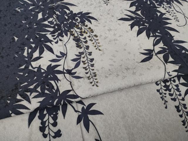 平和屋着物●訪問着　藤花房シルエット　金彩　ロング丈　正絹　逸品　AABE9237ck