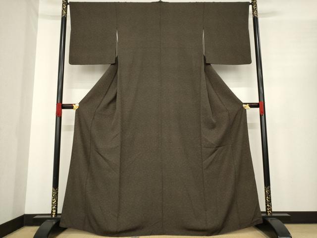 平和屋着物●江戸小紋　蜘蛛の巣　黒地　正絹　逸品　AABE9238ck