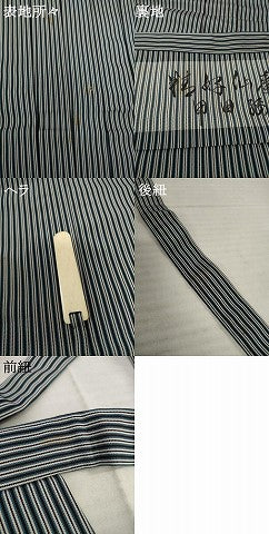 平和屋着物●男性　人間国宝　甲田綏郎　精好仙台平　馬乗り袴　縞　正絹　逸品　AABE9239ck