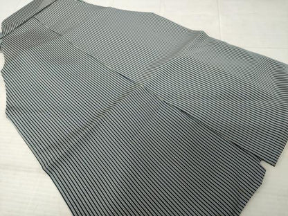 平和屋着物●男性　人間国宝　甲田綏郎　精好仙台平　馬乗り袴　縞　正絹　逸品　AABE9239ck