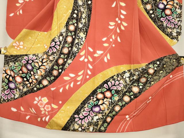 平和屋着物[]七五三　女の子　７歳　祝着　四つ身　辻が花　逸品　AABE9244ck