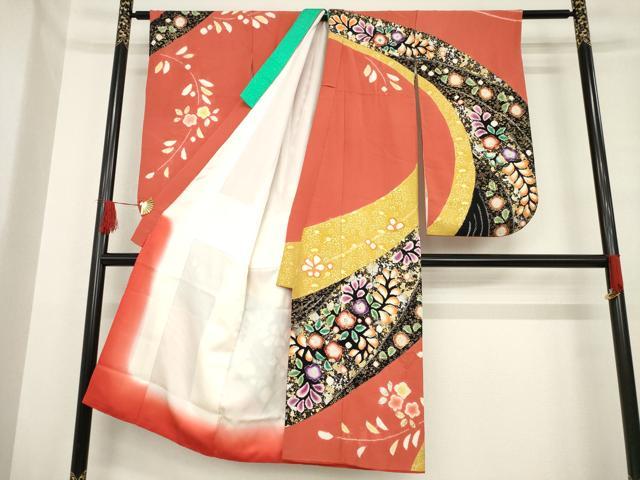平和屋着物[]七五三　女の子　７歳　祝着　四つ身　辻が花　逸品　AABE9244ck