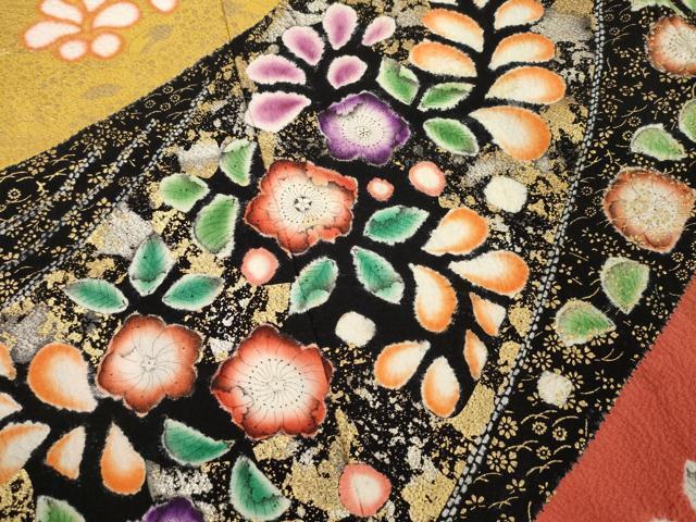 平和屋着物[]七五三　女の子　７歳　祝着　四つ身　辻が花　逸品　AABE9244ck