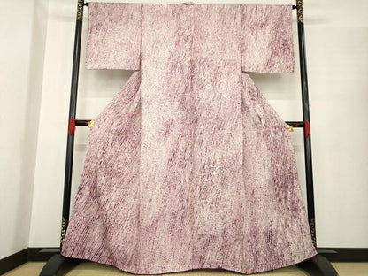 平和屋着物●上質な小紋　総絞り　紫根染　正絹　逸品　AABE9245ck